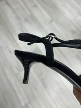 Load image into Gallery viewer, Black Suede Pointy Kitten Heel Shoe