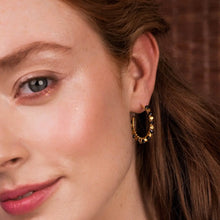 Load image into Gallery viewer, Ashiana | Mini Riva Hoop Earrings | Black Onyx