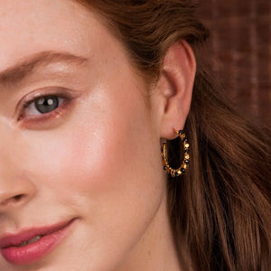 Ashiana | Mini Riva Hoop Earrings | Black Onyx