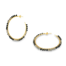 Load image into Gallery viewer, Ashiana | Parker Hoop Earrings | Black &amp; Grey