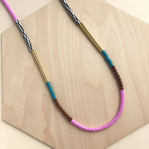 Colourblock Beaded Necklace