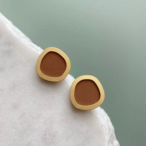 Geometric Circle Stud Earrings