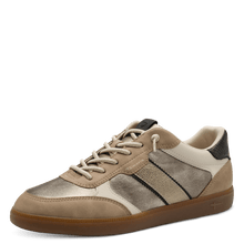 Load image into Gallery viewer, Tamaris | Beige Metallic Trainer with Elastic Laces