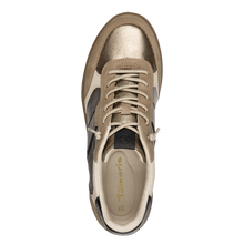 Load image into Gallery viewer, Tamaris | Beige Metallic Trainer with Elastic Laces