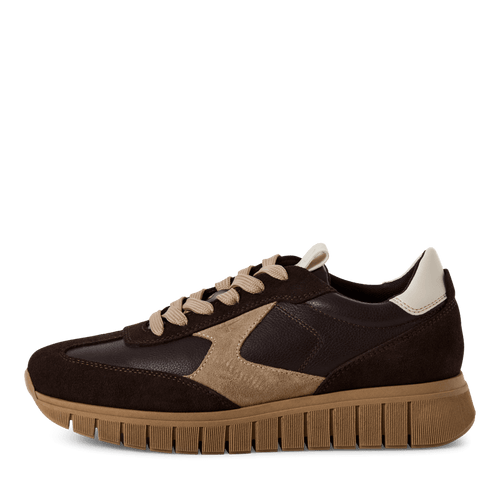 Tamaris | Chocolate Suede Trainer