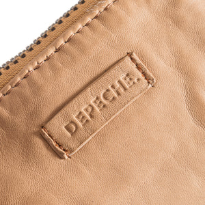 Carmel leather coin purse from Depeche with zip closure at the top.