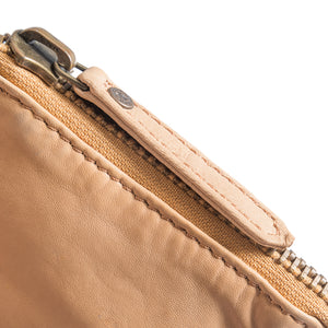 Carmel leather coin purse from Depeche with zip closure at the top.