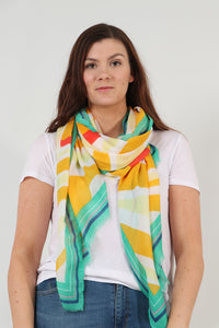 Colour Block Zebra Print Scarf