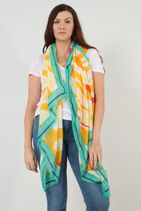 Colour Block Zebra Print Scarf