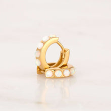 Load image into Gallery viewer, SP Opal Huggie Earrings