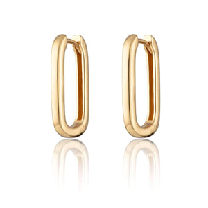 SP Oval Hoop Earrings - Gold
