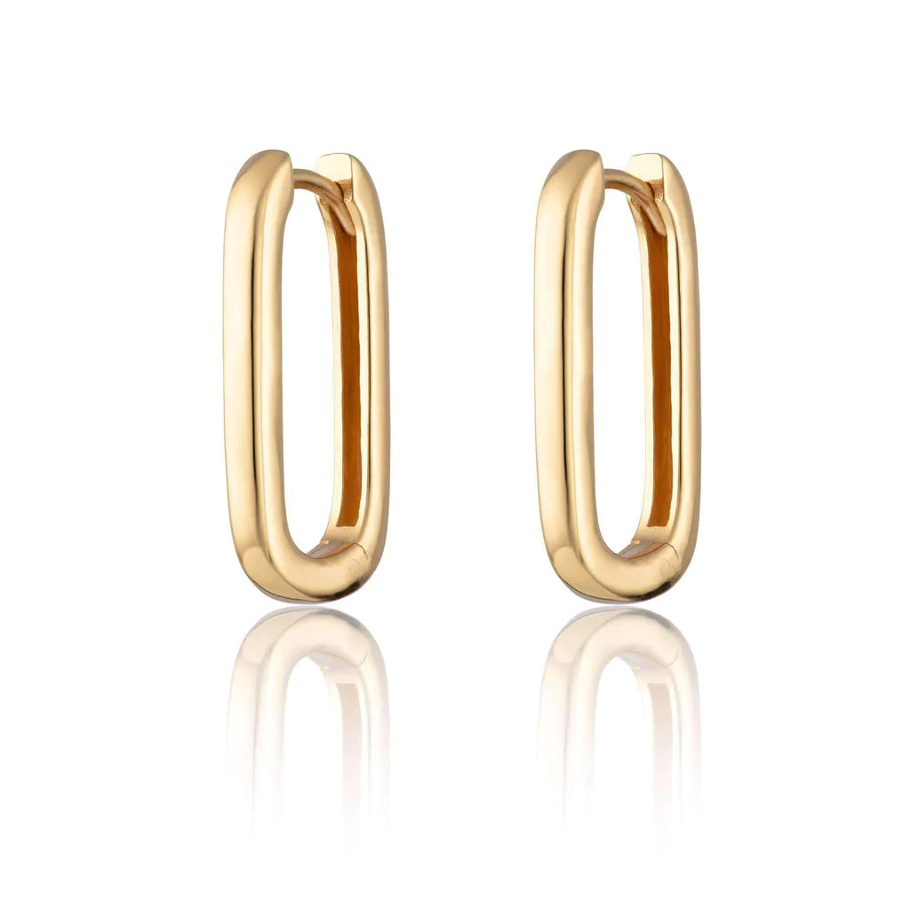SP Oval Hoop Earrings - Gold