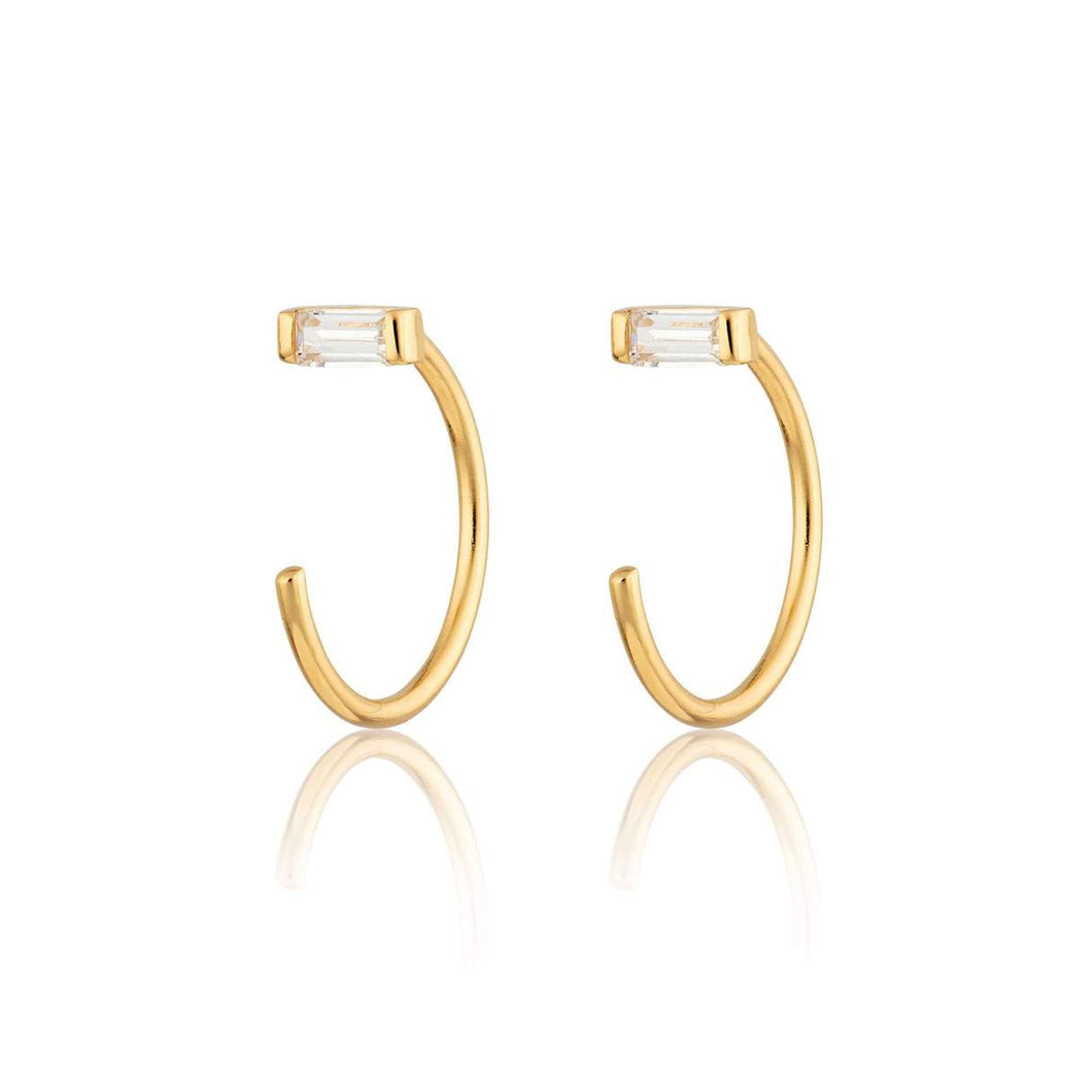 SP Reverse Baguette Open Hoop Huggies Gold RED FOOTWEAR