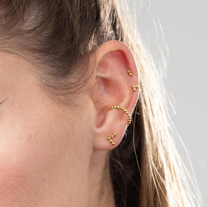 SP Solder Dot Bead Single Ear Cuff - Gold