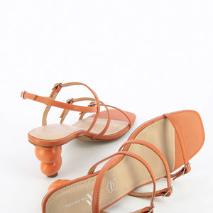 Apricot Sandals with Ball Heel