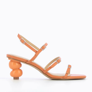 Apricot Sandals with Ball Heel