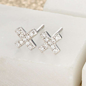 SP Pave Cross Earrings