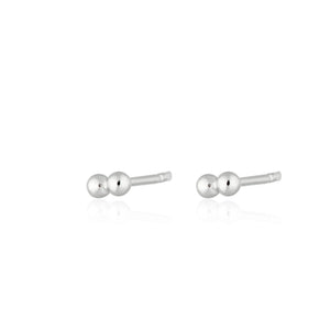 SP Solder Dot 2 Bead Stud Earrings -  Sterling Silver